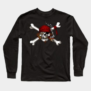 Pirate Skull Crossbones Long Sleeve T-Shirt